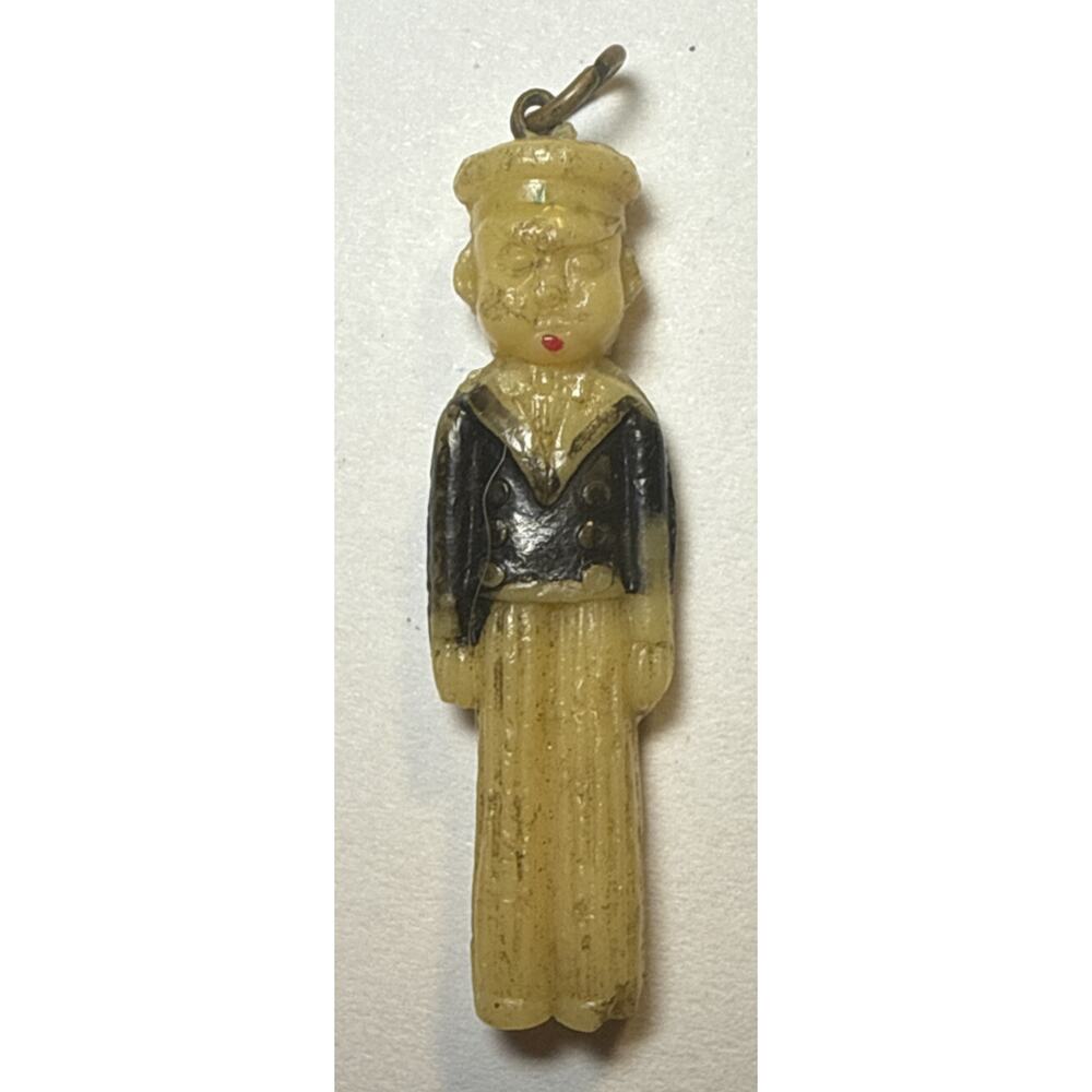 Vintageā Cracker Jack Sailor Man Celluloid Charm 1F